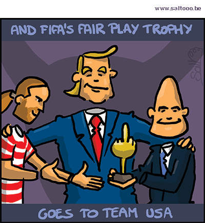 Thema van de cartoon op deze pagina: Fifa fair play trophy 2026, klik op de cartoon om naar de volgende te gaan