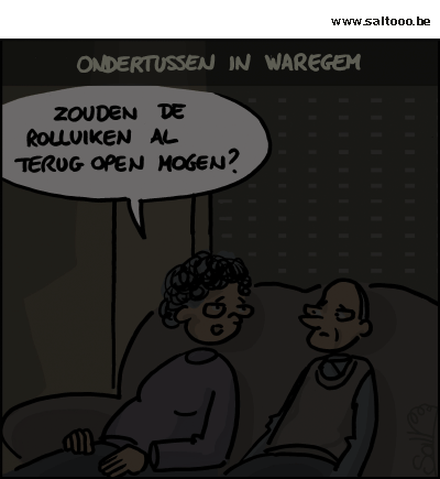 Thema van de cartoon op deze pagina: Waregem is door elkaar geschud na de passage van Obama, klik op de cartoon om naar de volgende te gaan